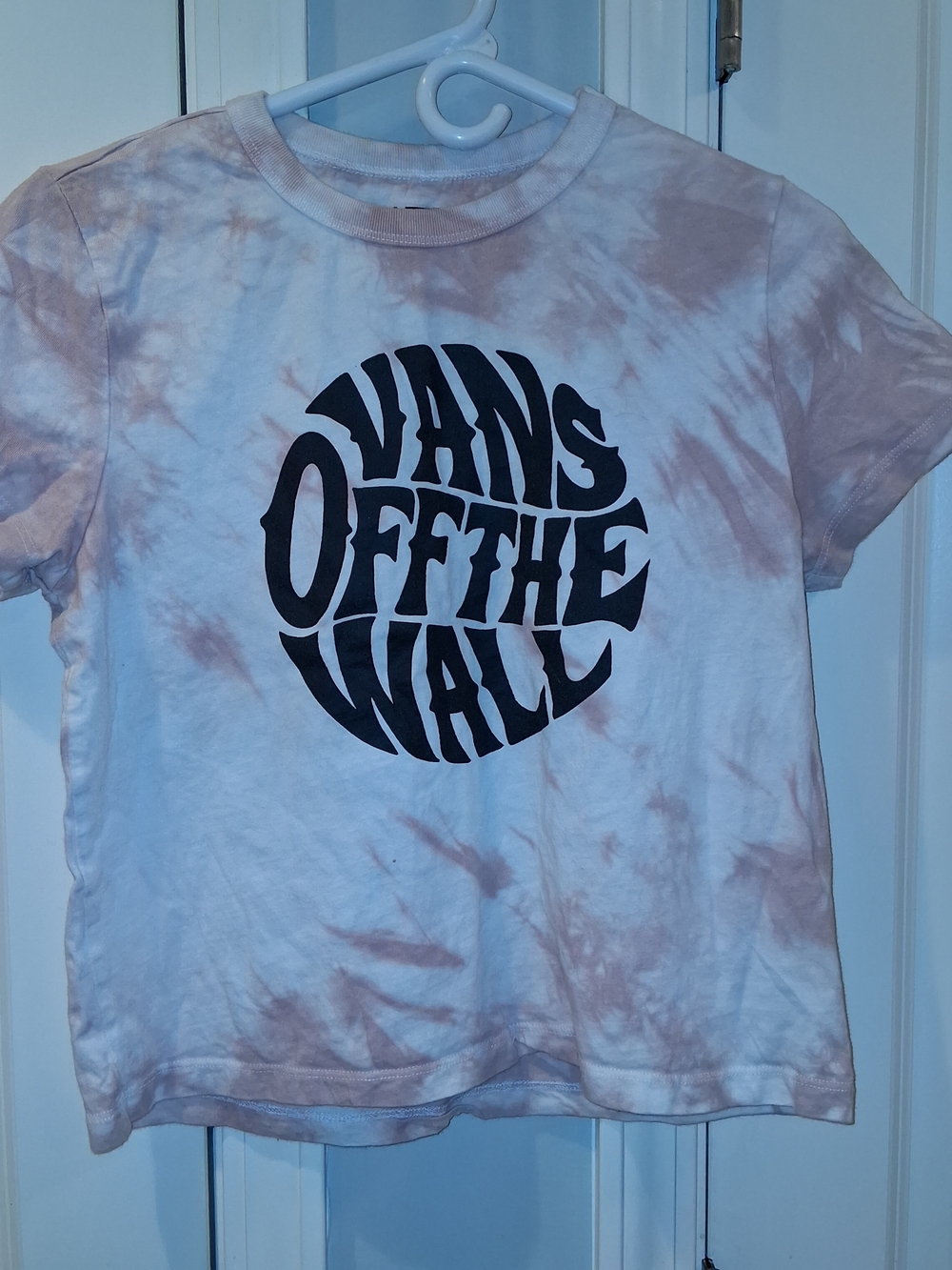 Vans Off The Wall Tie Dye Circle Logo T-Shirt Pink & White